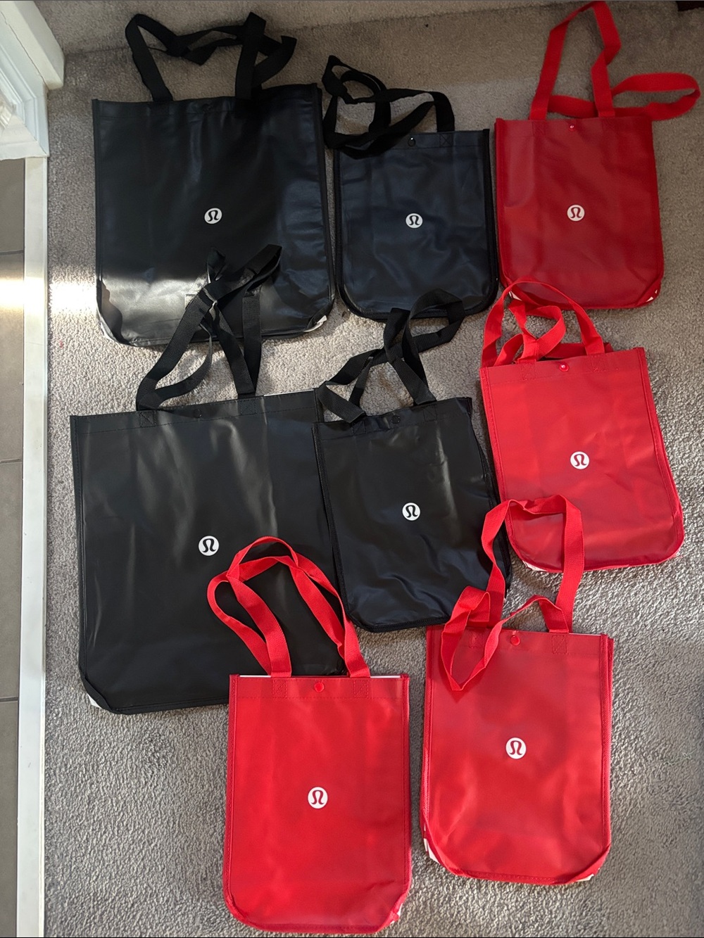 NWT!lululemon athletica Black & Red Tote Bag Assortment